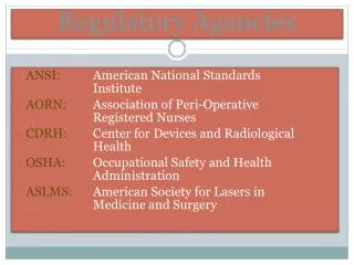 regulatory agencies