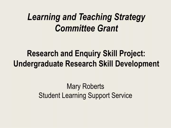 mary roberts student learning support service