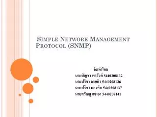 simple network management protocol snmp