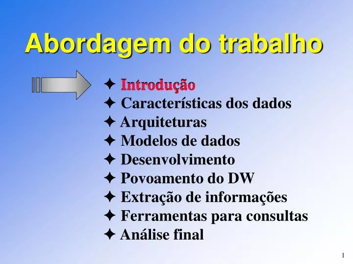 abordagem do trabalho