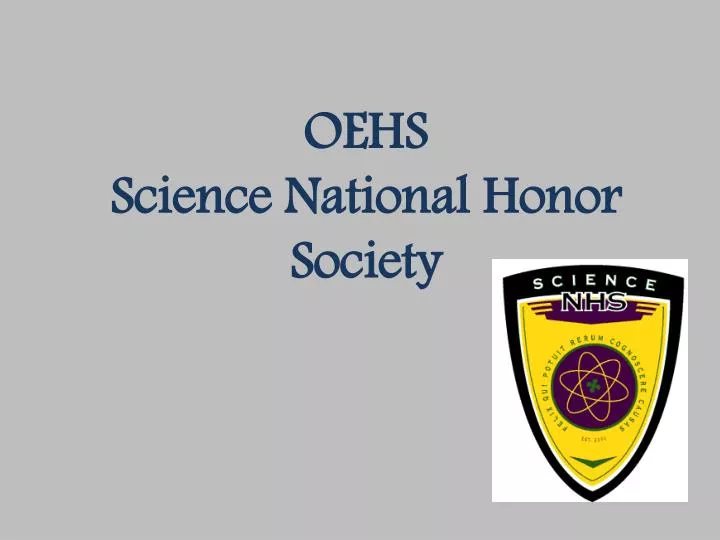 oehs science national honor society