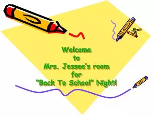 Welcome to Mrs. Jessee’s room for “Back To School” Night!