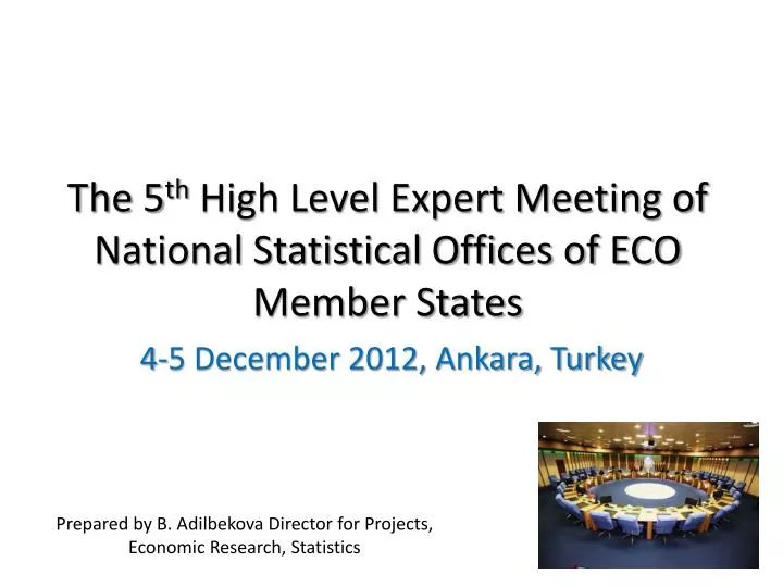 the 5 th high level expert meeting of national statistical offices of eco member states