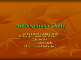 autoevaluace koly