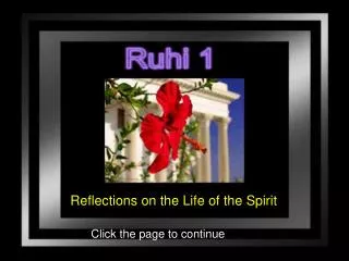 Reflections on the Life of the Spirit