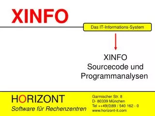 XINFO - User Training