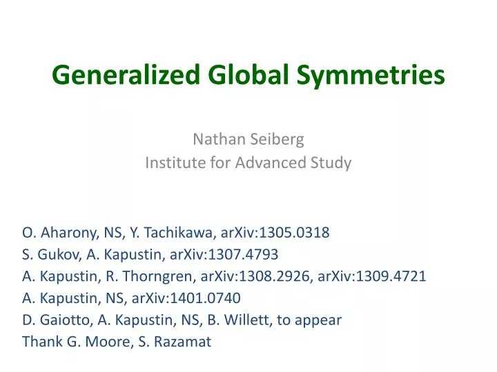 generalized global symmetries