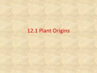 12.1 Plant Origins