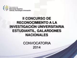 Galardones Nacionales, Convocatoria 2014