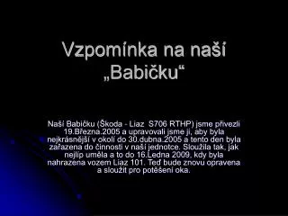 vzpom nka na na babi ku