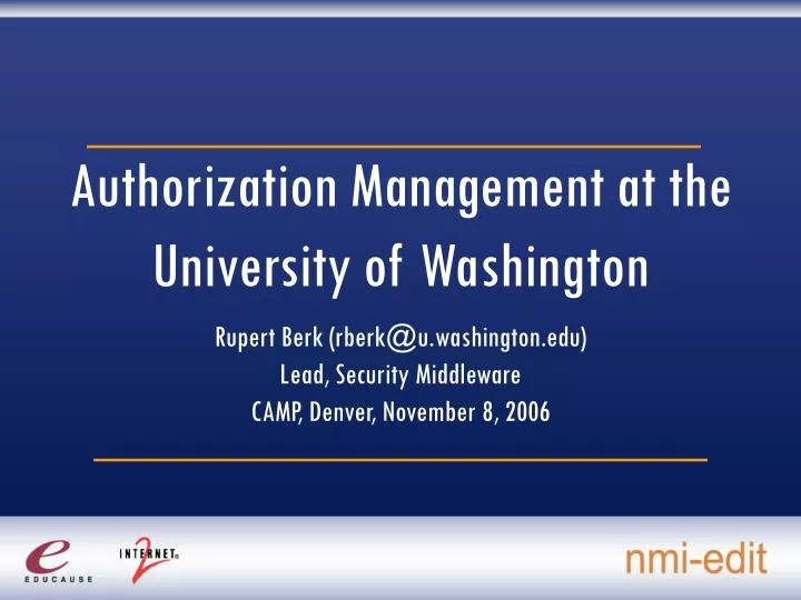 authorization management at the university of washington