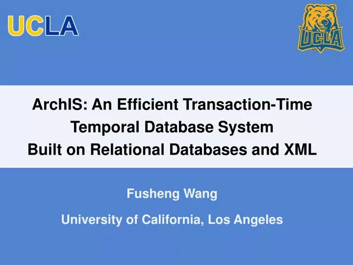 archis an efficient transaction time temporal database system built on relational databases and xml