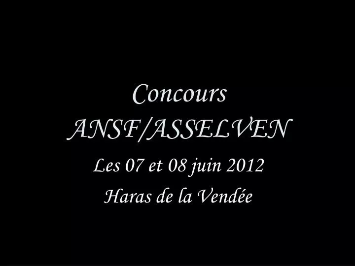concours ansf asselven