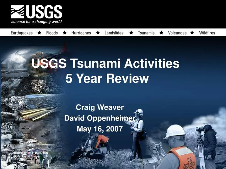 usgs tsunami activities 5 year review