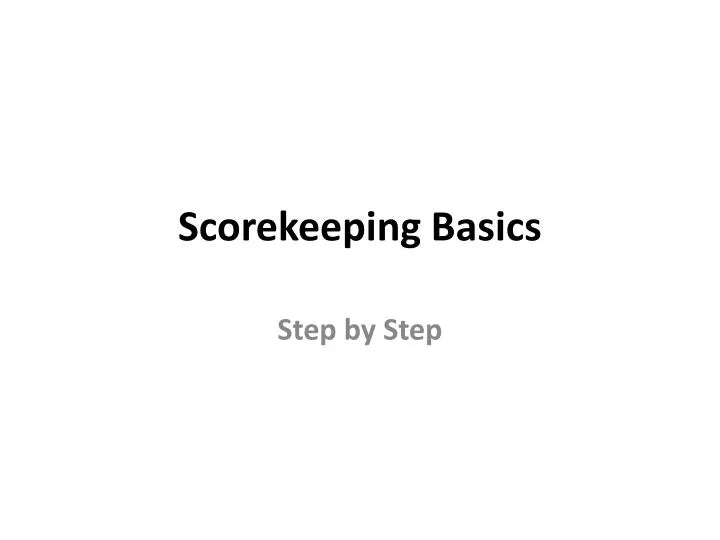 scorekeeping basics
