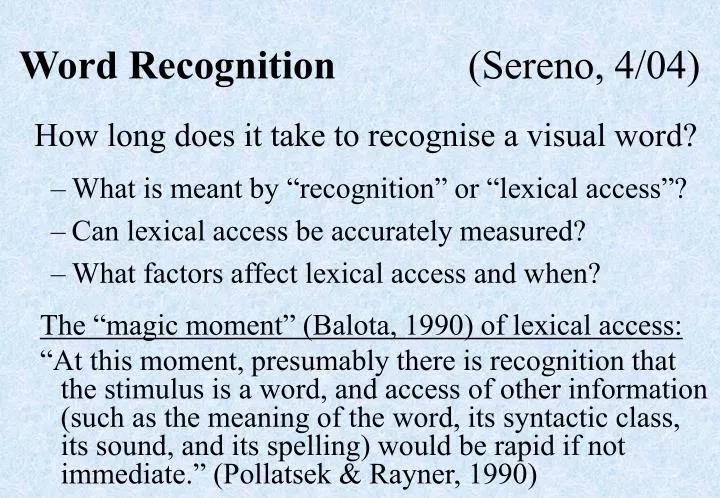 word recognition sereno 4 04