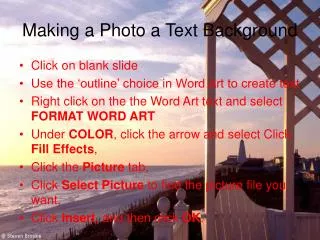 Making a Photo a Text Background