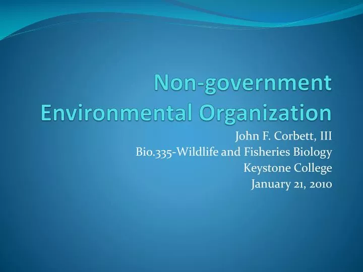 non government environmental organization
