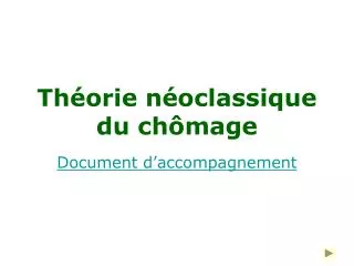 th orie n oclassique du ch mage