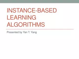 Instance-based Learning Algorithms