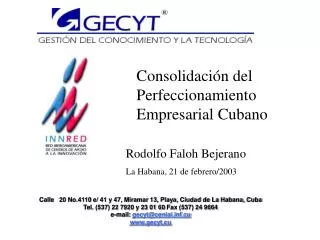 Consolidación del Perfeccionamiento Empresarial Cubano