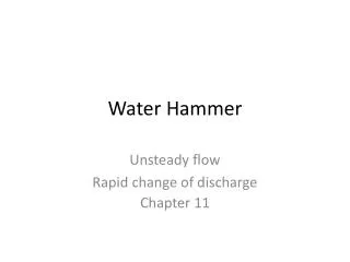 water hammer
