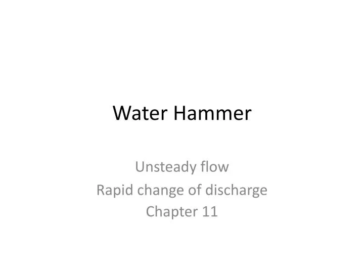 water hammer