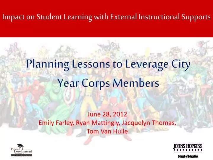 planning lessons to leverage city year corps members
