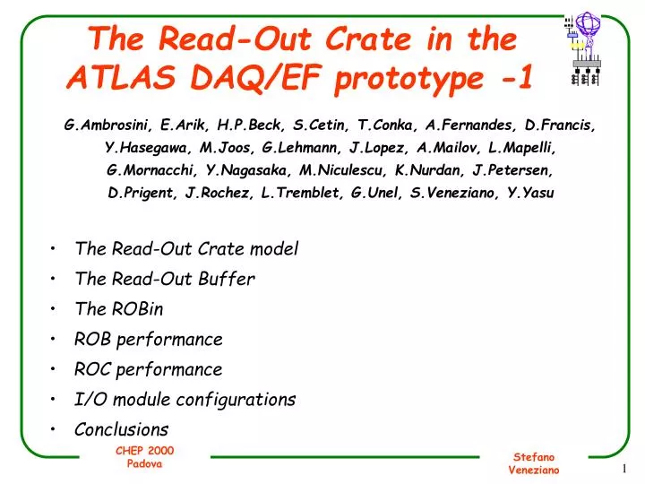 the read out crate in the atlas daq ef prototype 1