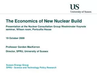 The Economics of New Nuclear Build