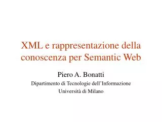 xml e rappresentazione della conoscenza per semantic web