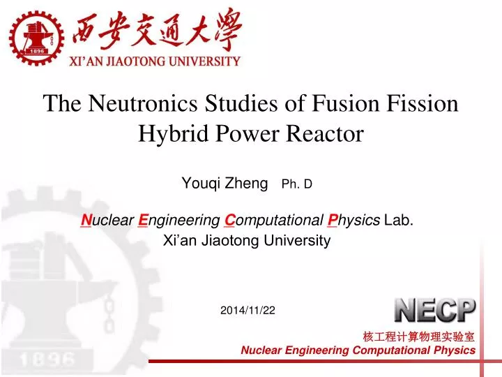 the neutronics studies of fusion fission hybrid power reactor