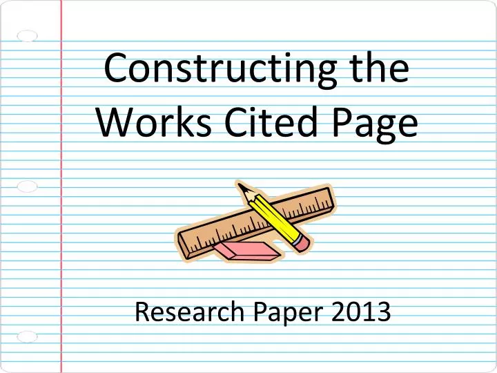 constructing the works cited page