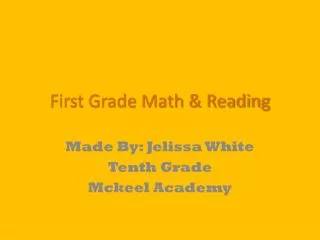 First Grade Math &amp; Reading