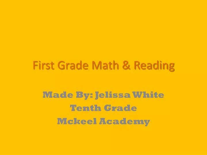 first grade math reading