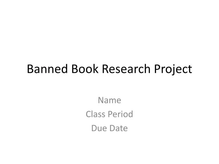banned book research project