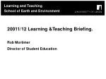 Learning and Teaching School of Earth and Environment - slide 1