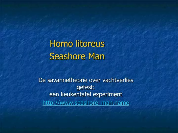 homo litoreus seashore man