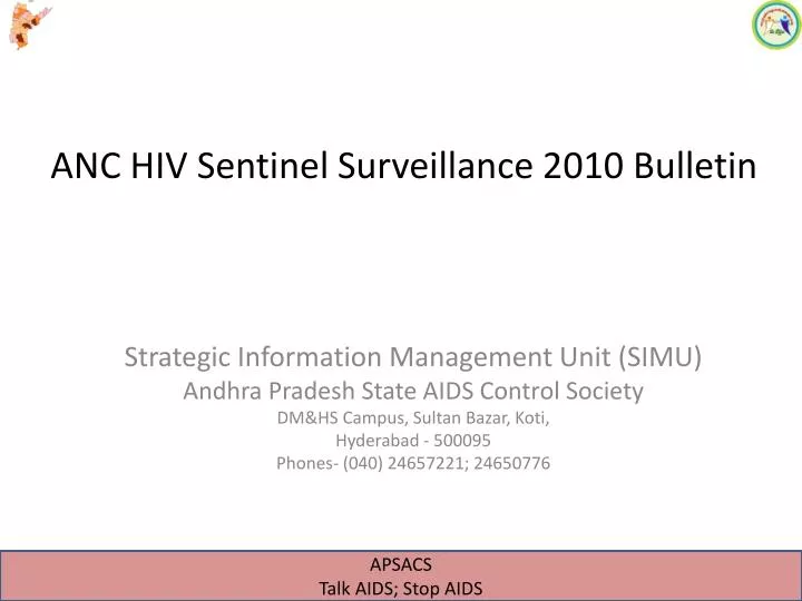 anc hiv sentinel surveillance 2010 bulletin