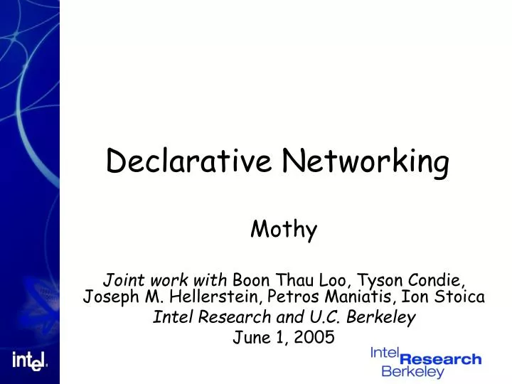 declarative networking