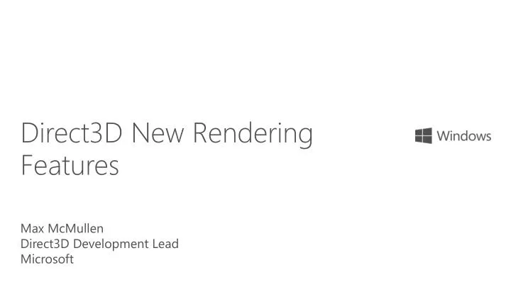 direct3d new rendering features