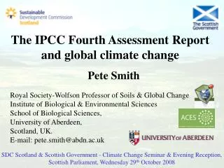 The IPCC Fourth Assessment Report and global climate change