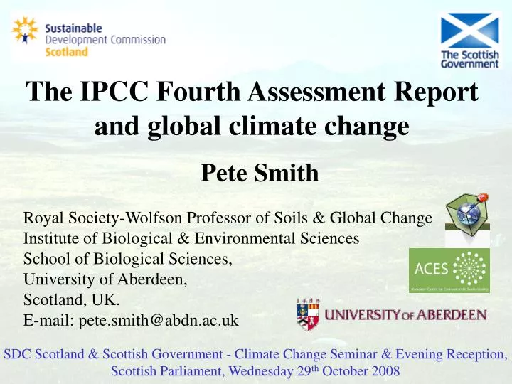 the ipcc fourth assessment report and global climate change