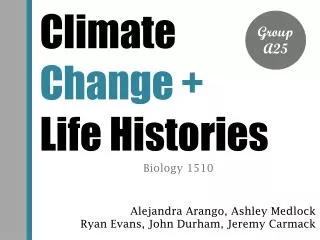 Climate Change + Life Histories