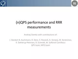 n qps performance and rrr measurements