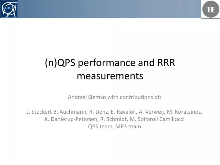 n qps performance and rrr measurements
