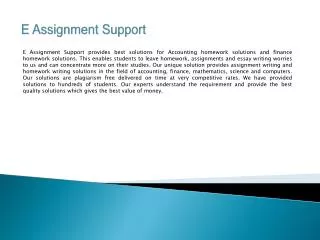 E Assignment Support