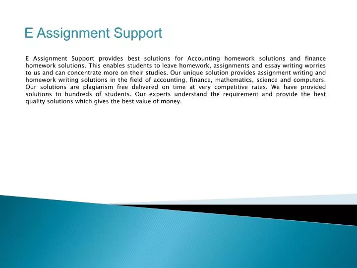 e assignment support