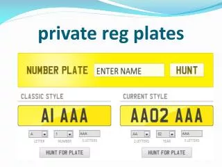 private reg plates
