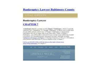 Bankruptcy Lawyer Baltimore County